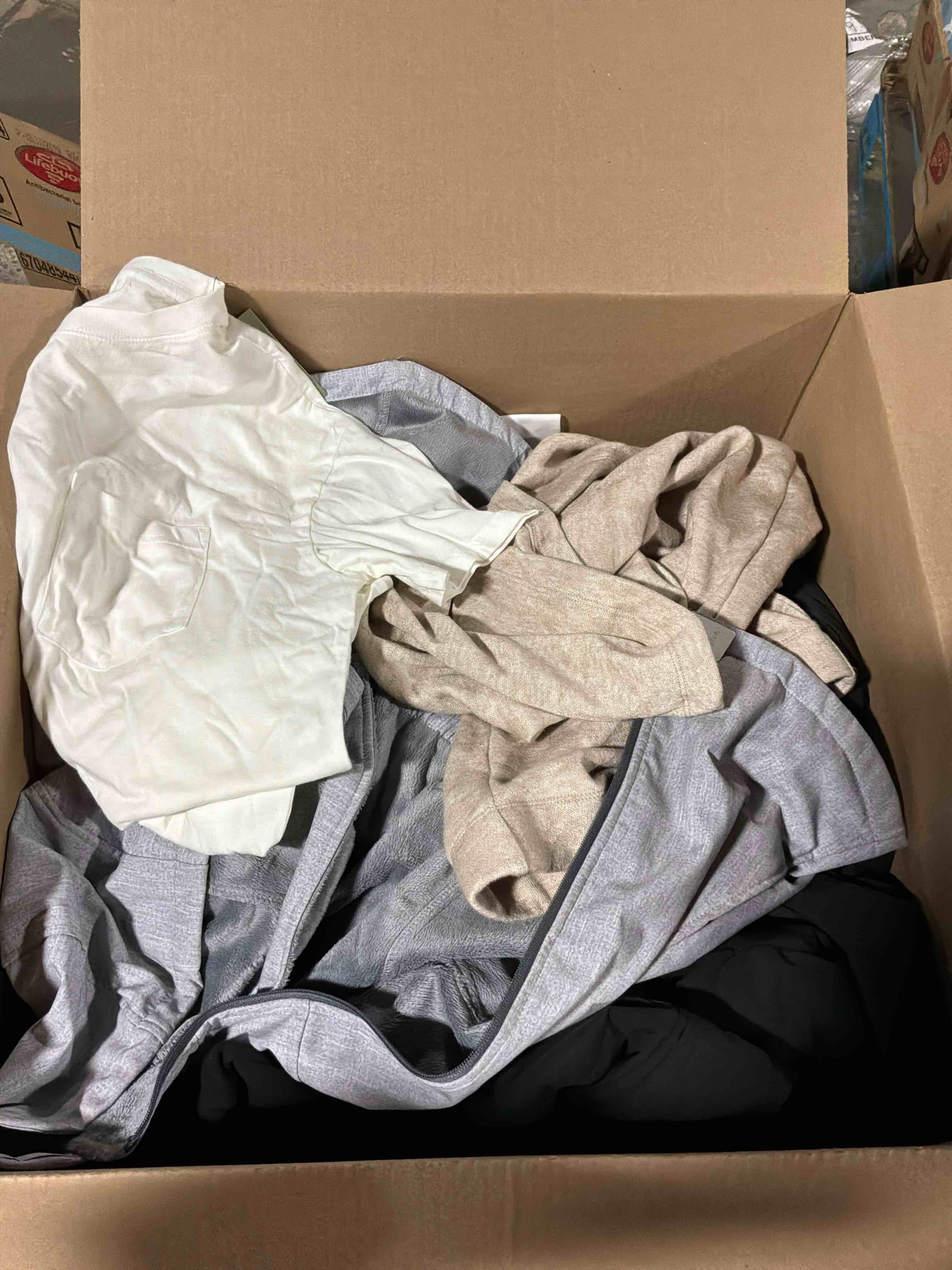 Condition photo showing New/Like New for box lot of new clothes (30pcs)