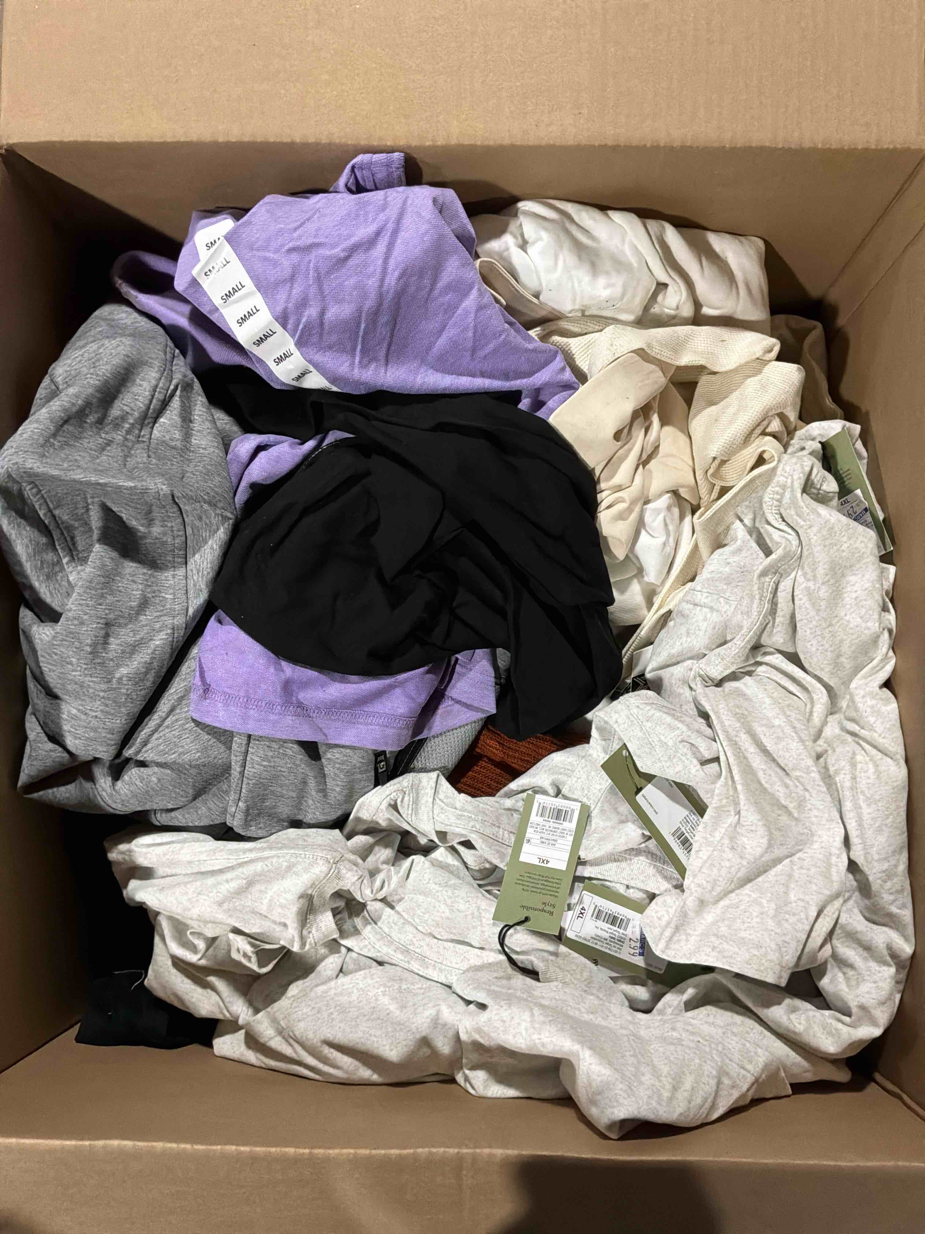 Condition photo showing New/Like New for box lot of new clothes (35pcs)