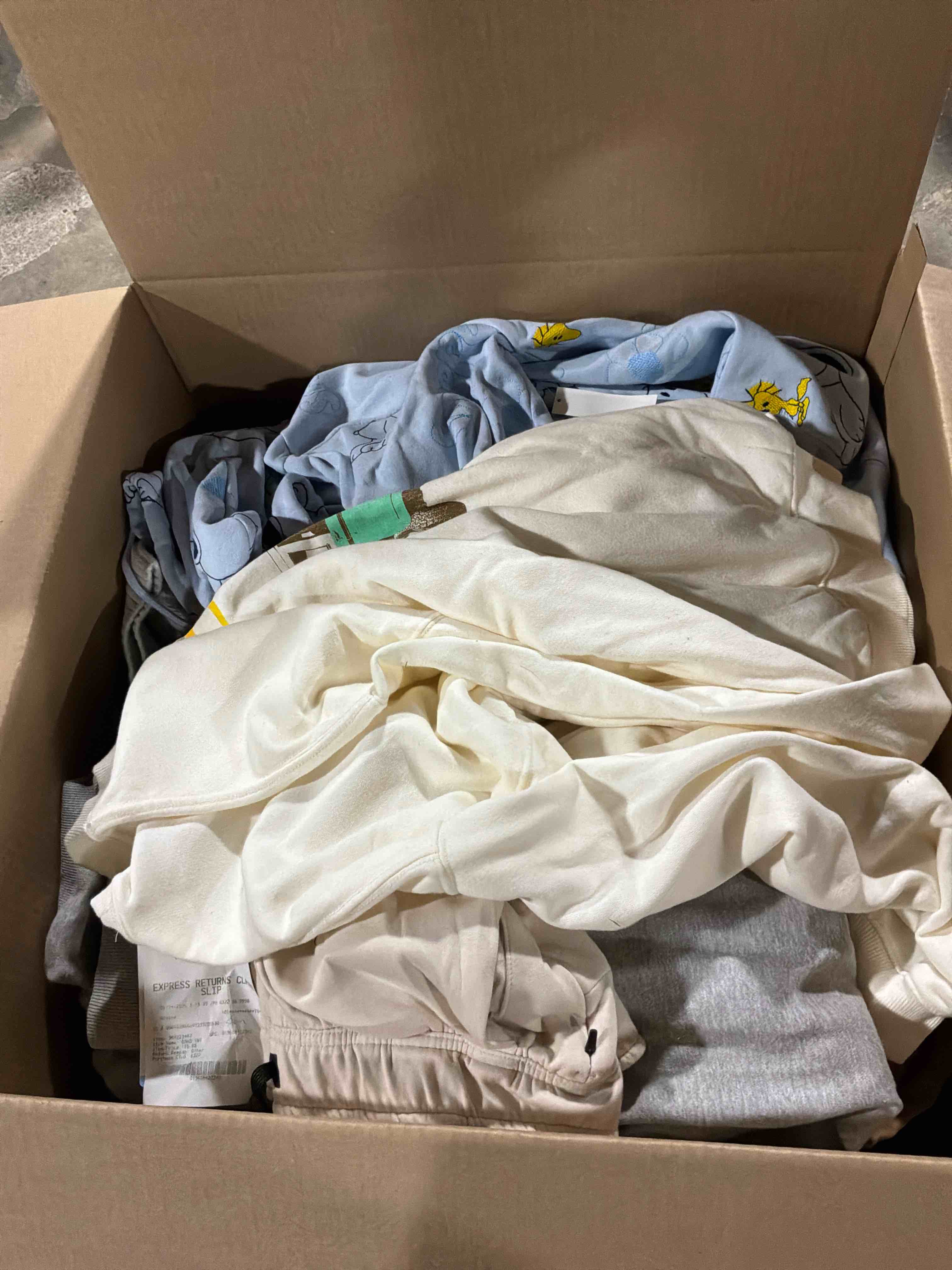 Condition photo showing New/Like New for box lot of new clothes (35pcs)
