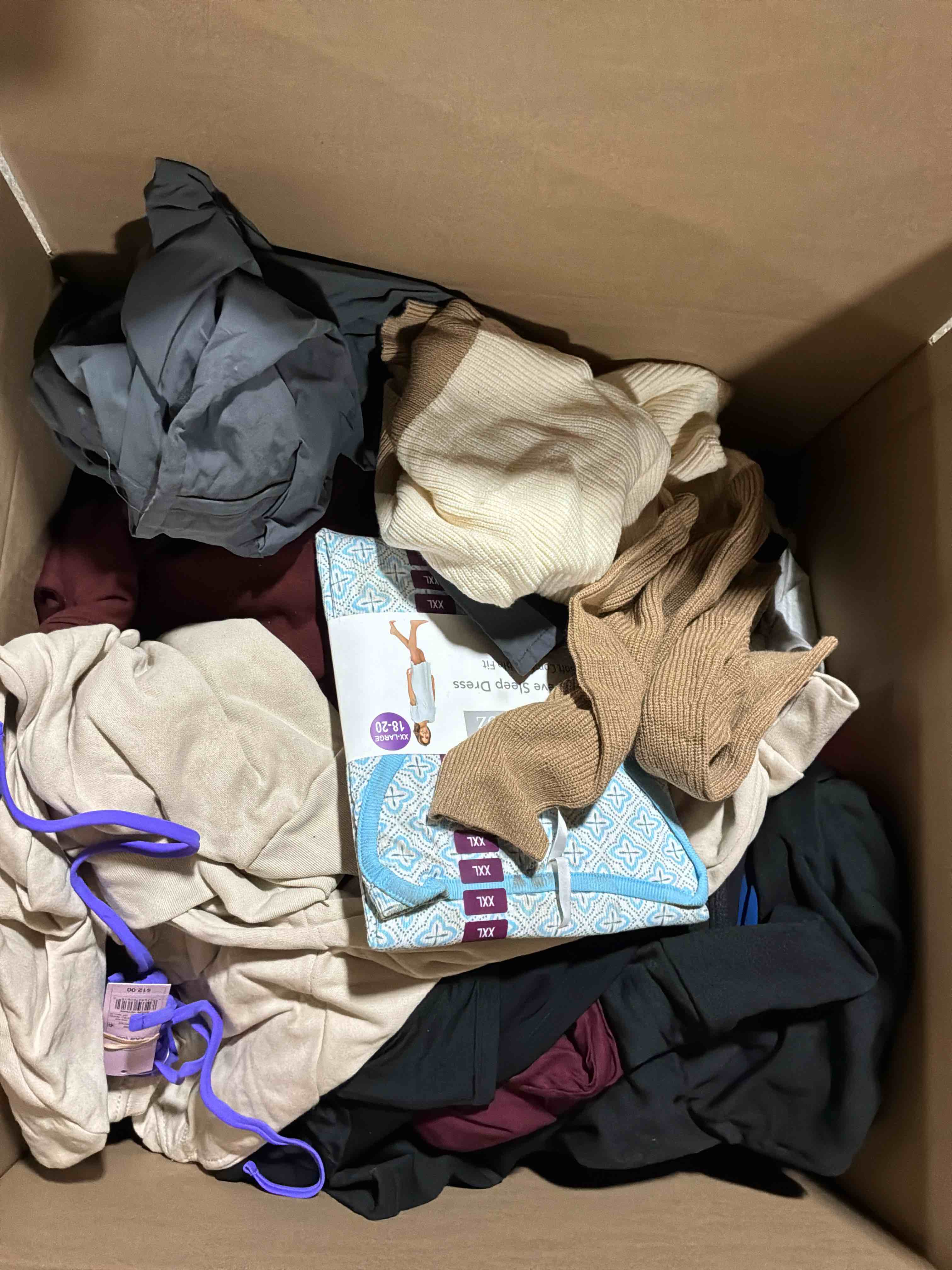 Condition photo showing New/Like New for box lot of new clothes (35pcs)