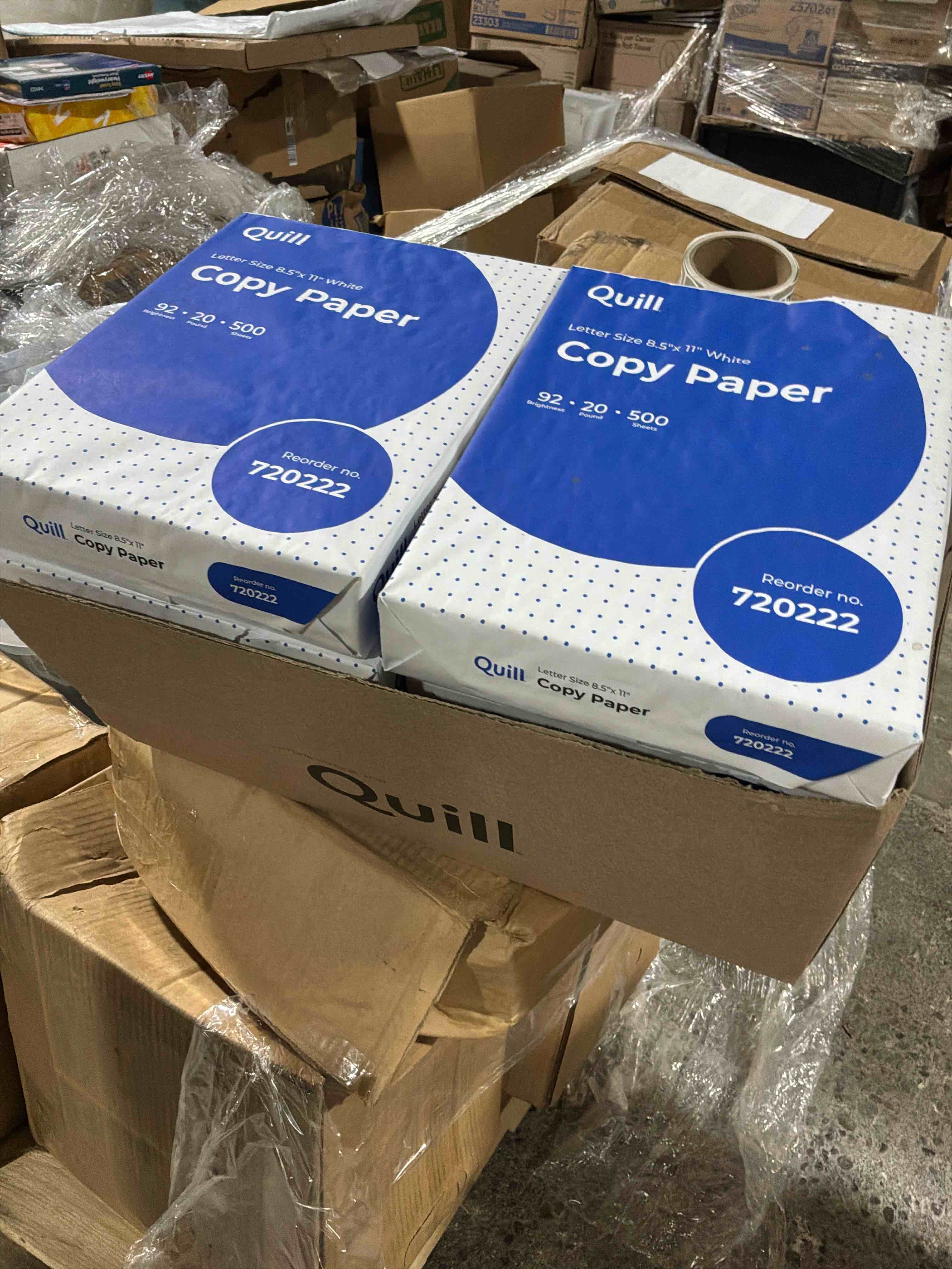 Condition photo showing New/Like New for quill brand® 8.5 x 11 copy paper 20 lbs. 92 brightness 500 sheets/ream 10 reams/ct (720222ct)
