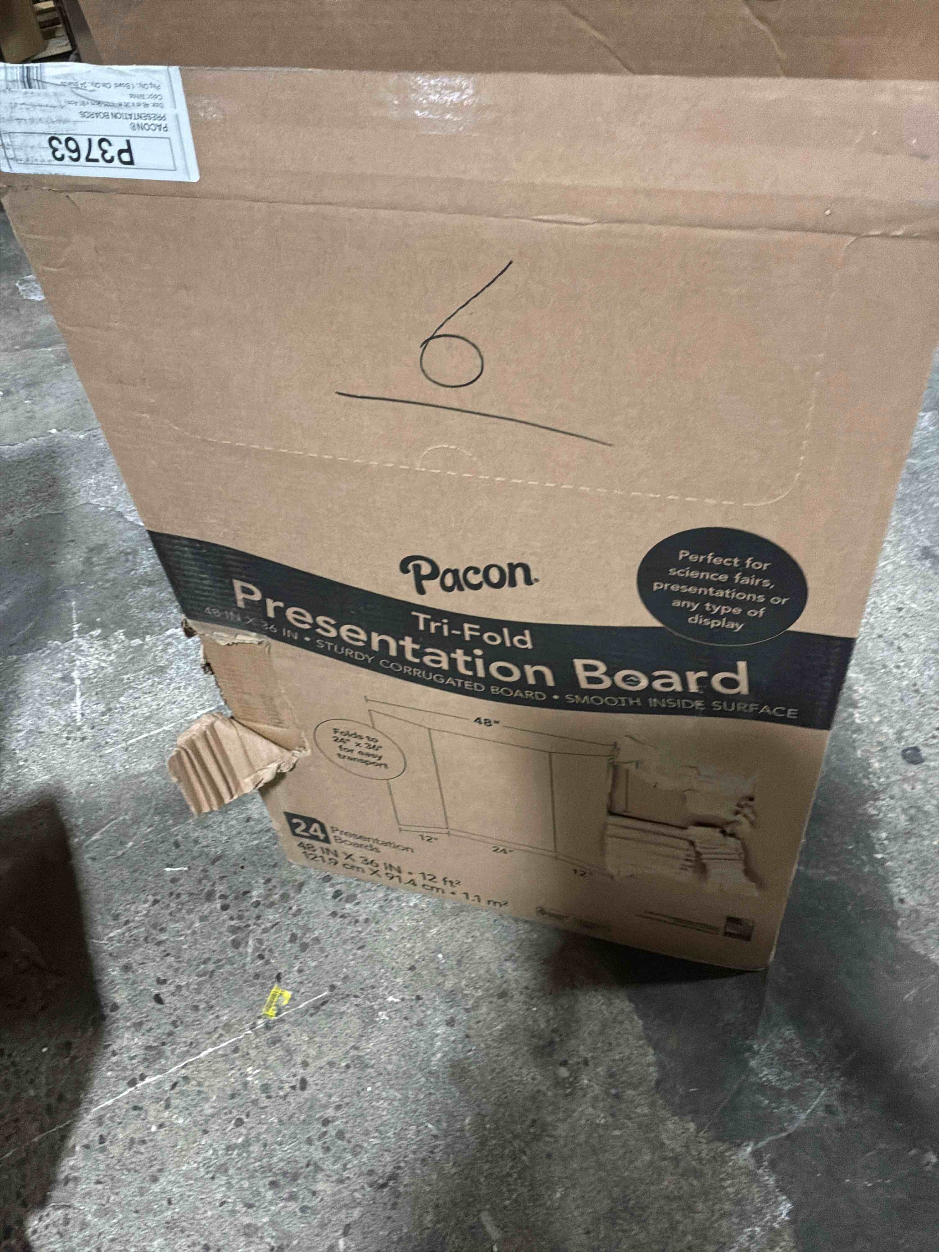Condition photo showing New/Like New for pacon tri-fold presentation board 48 in x 36 in , 24 presentation boards