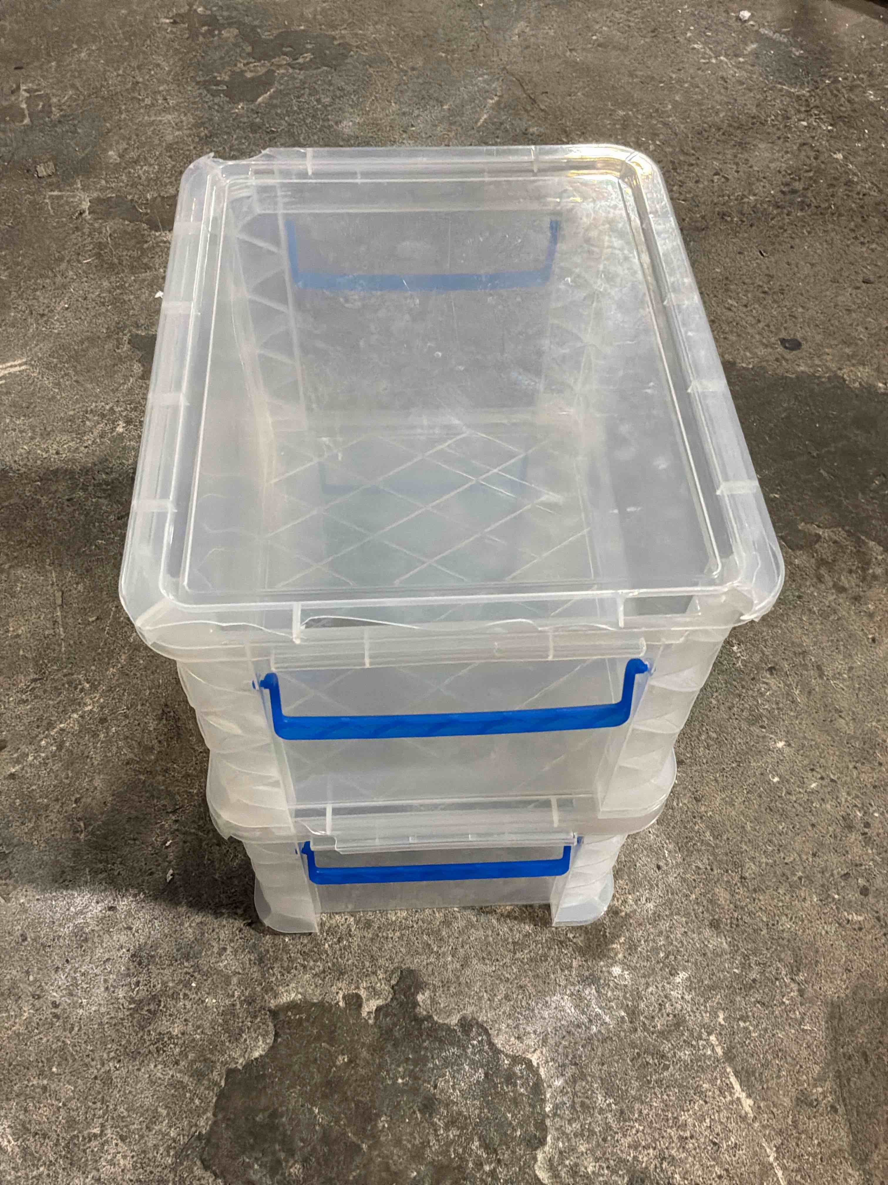 Condition photo showing Good Condition for set of 2 super stacker file box letter/legal