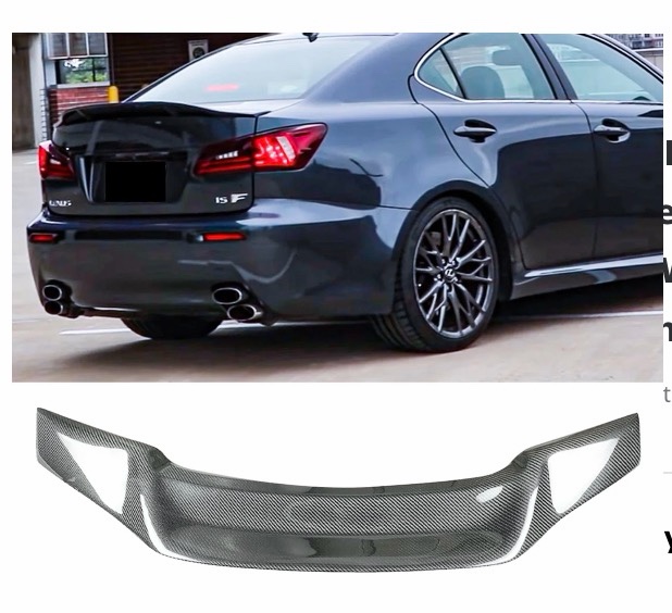 NINTE Rear Spoiler for 2006-2013 Lexus IS IS250 IS350 ISF Trunk Wing Spoiler Duckbill Carbon Fiber Look