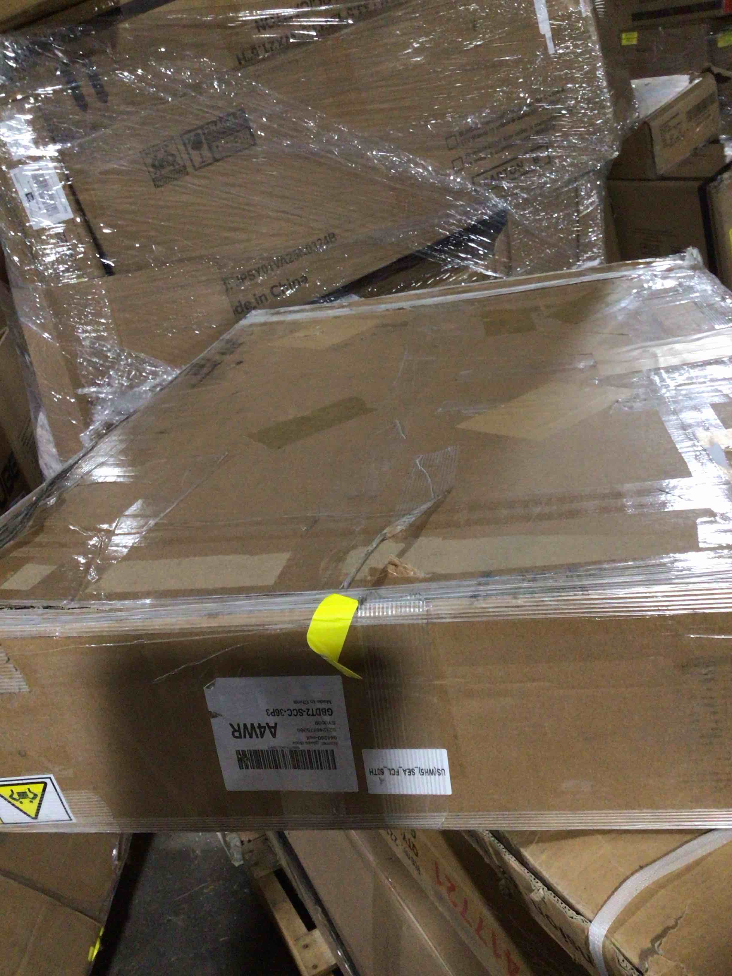 Condition photo showing Good Condition for Metal and Glass Sliding Double Barn Door with Installation Hardware Kit (Soft-close Included)