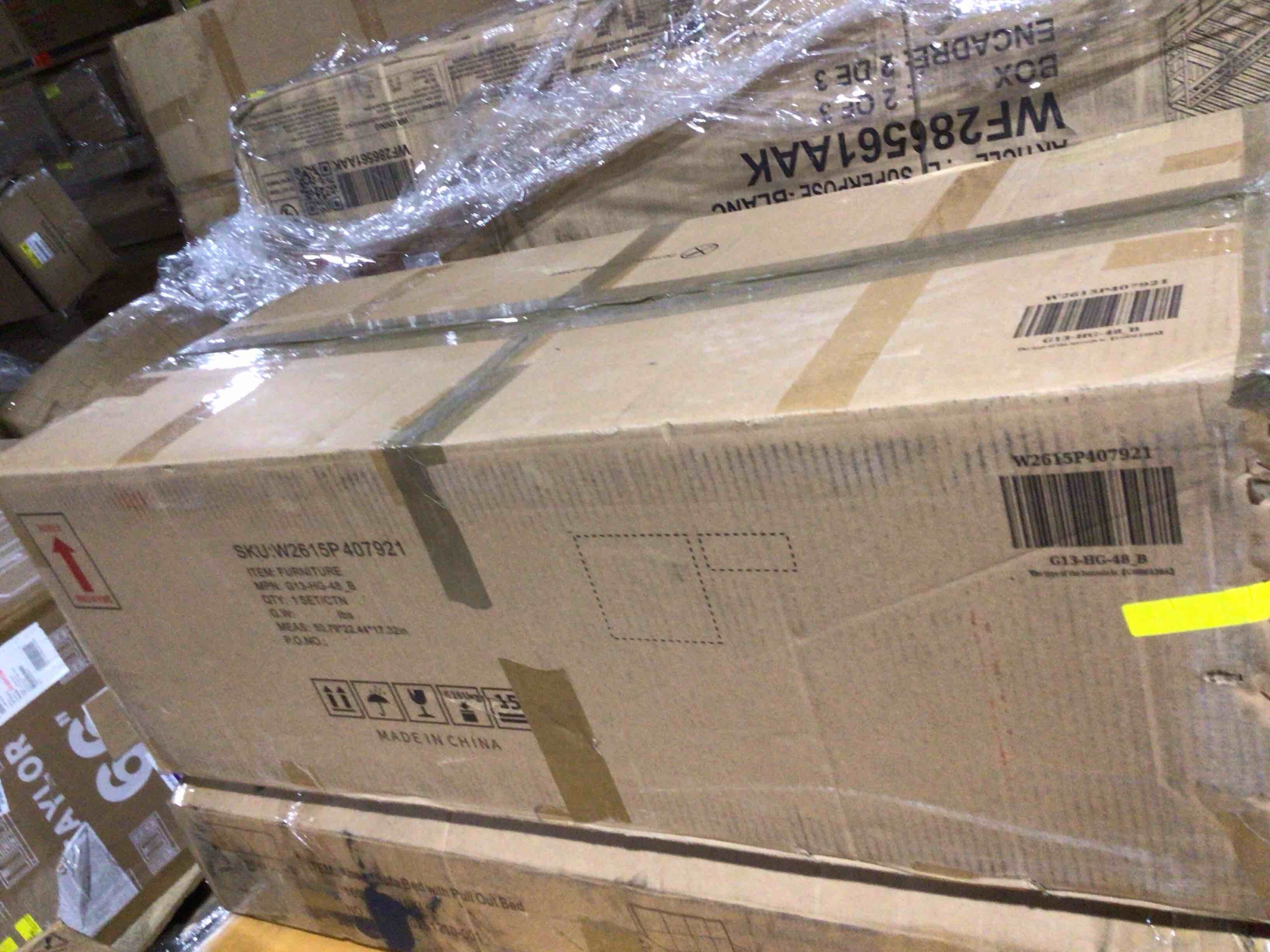 Condition photo showing New/Like New for Varelia Modern Luxe Floating Plywood Bathroom Vanity with Marble-Pattern Ceramic Vessel Basin & Sintered Stone Countertop