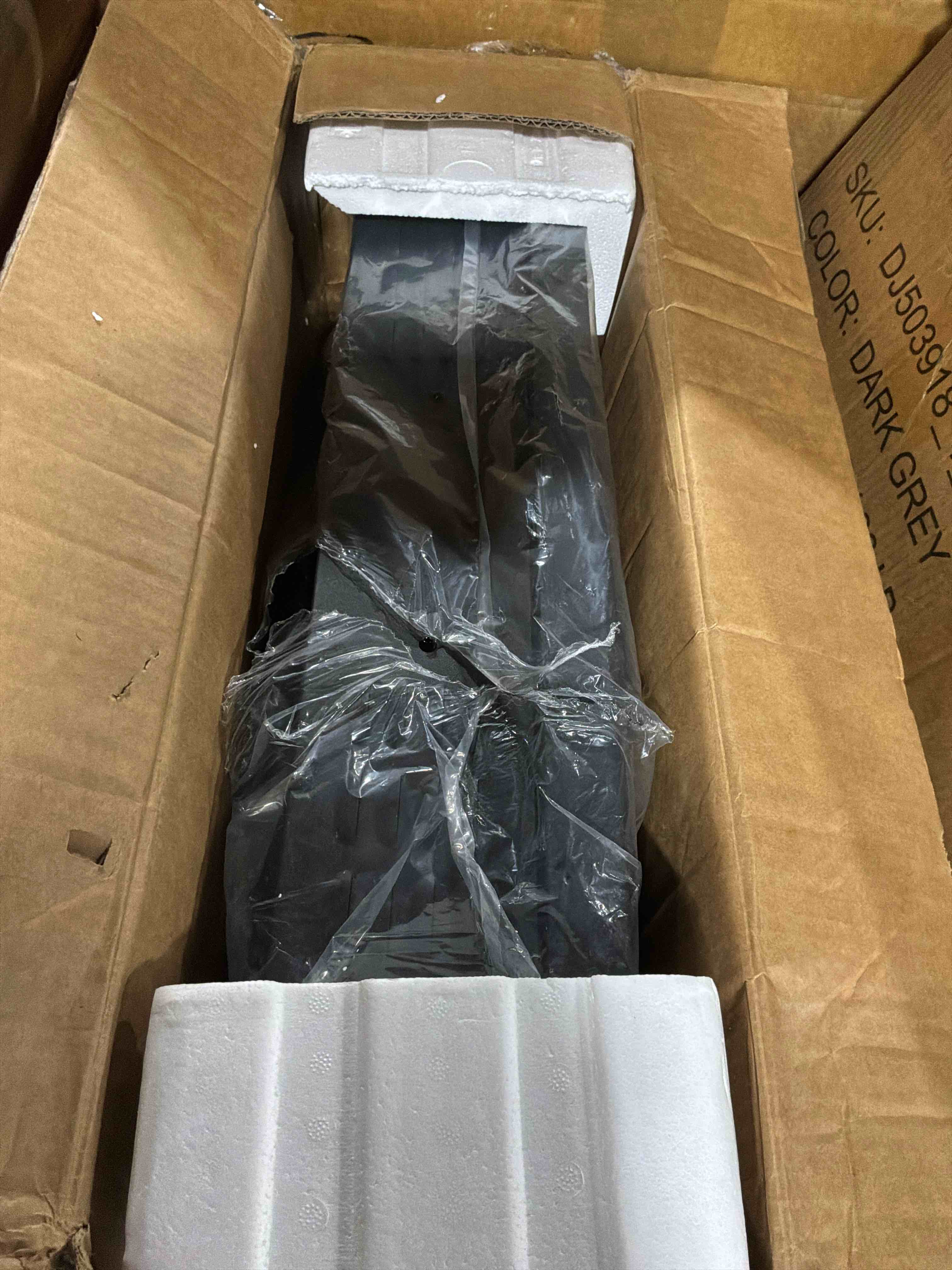Condition photo showing New/Like New for 71" electric fireplace tv stand with mantel, supports tvs up to 80", entertainment center with storage and realistic faux stacked stone surround