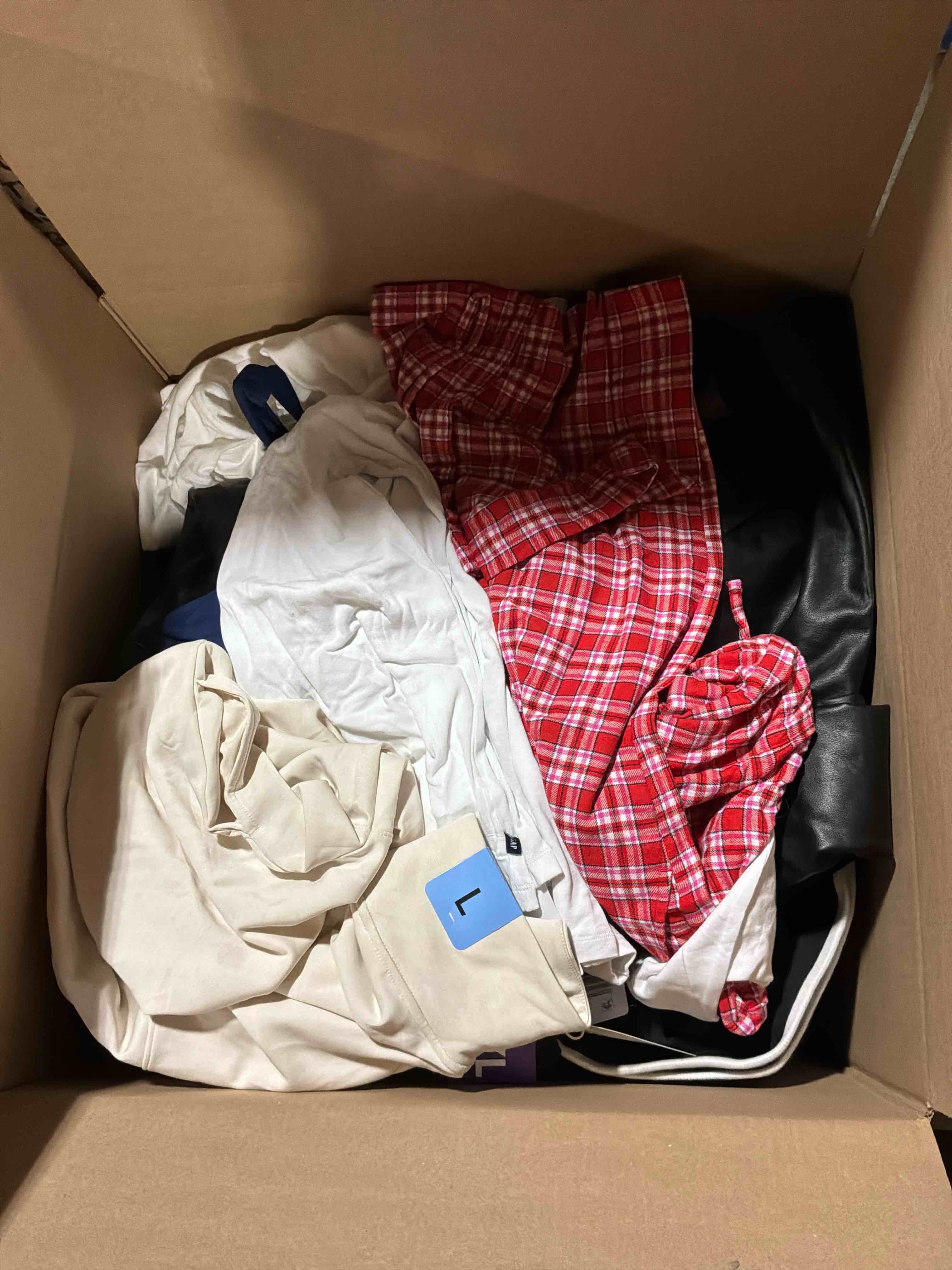 Condition photo showing New/Like New for box lot of new clothes (30pcs)