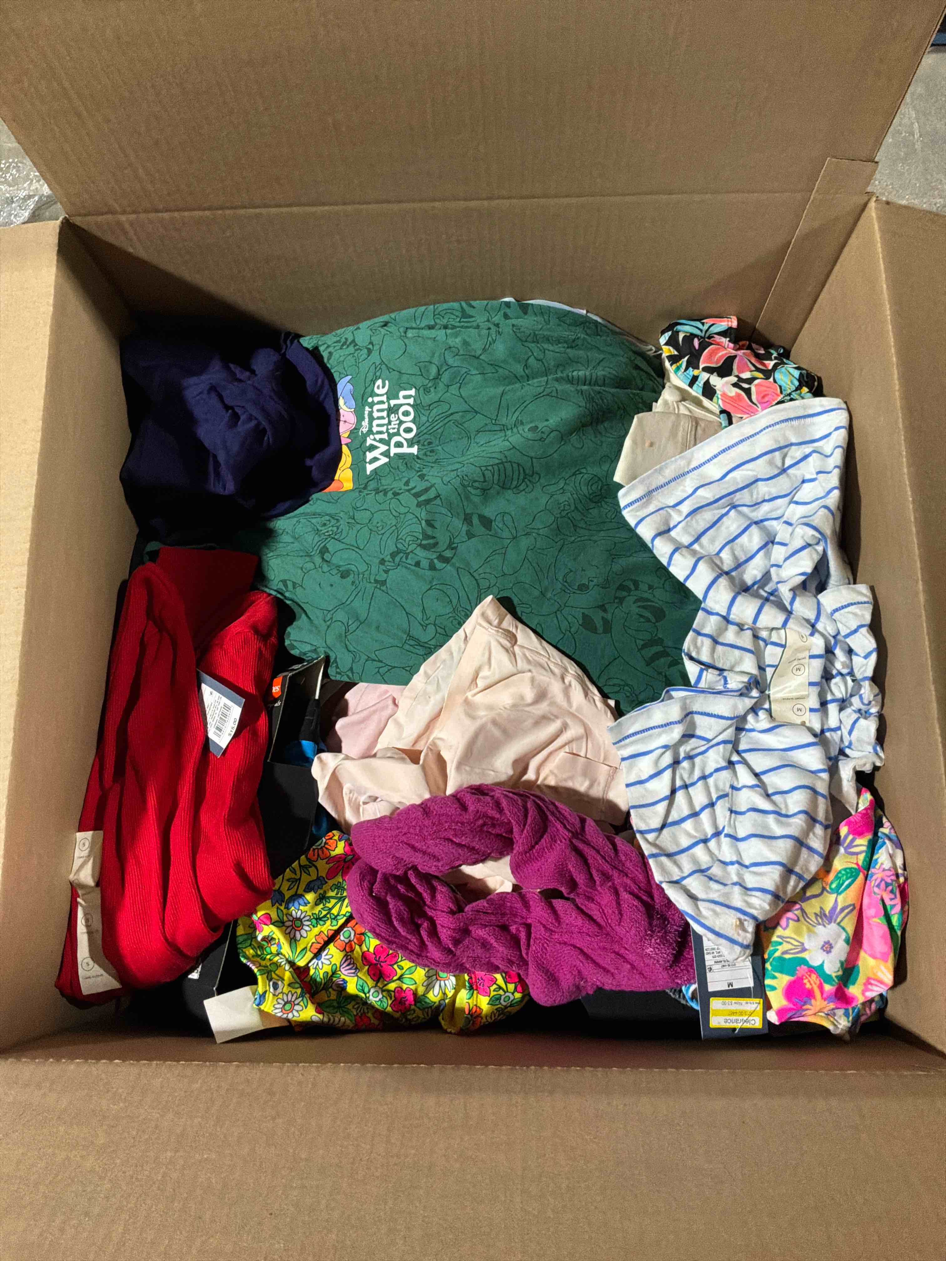 Condition photo showing New/Like New for box lot of new clothes (30pcs)