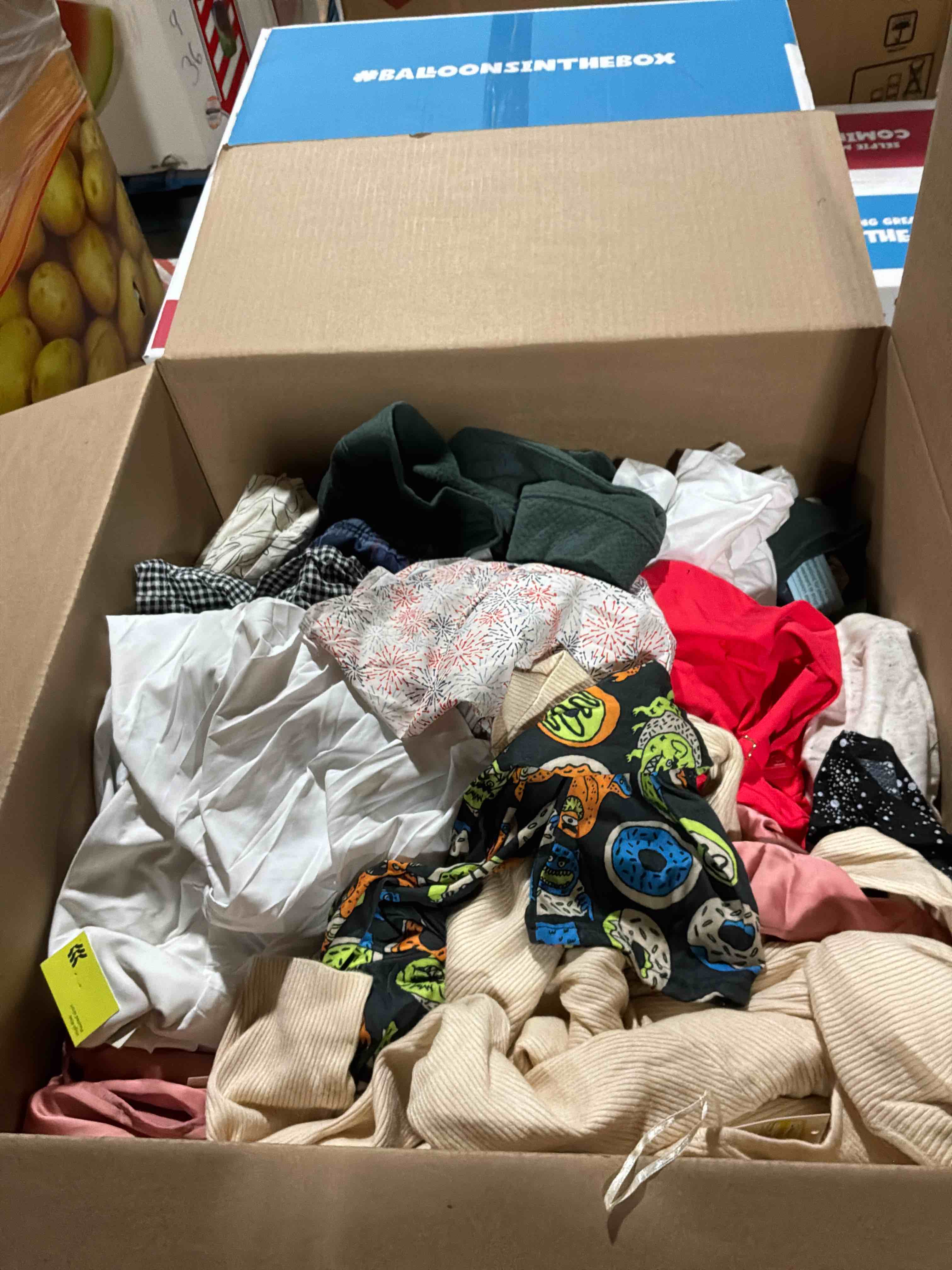 Condition photo showing New/Like New for box lot of new clothes (40pcs)