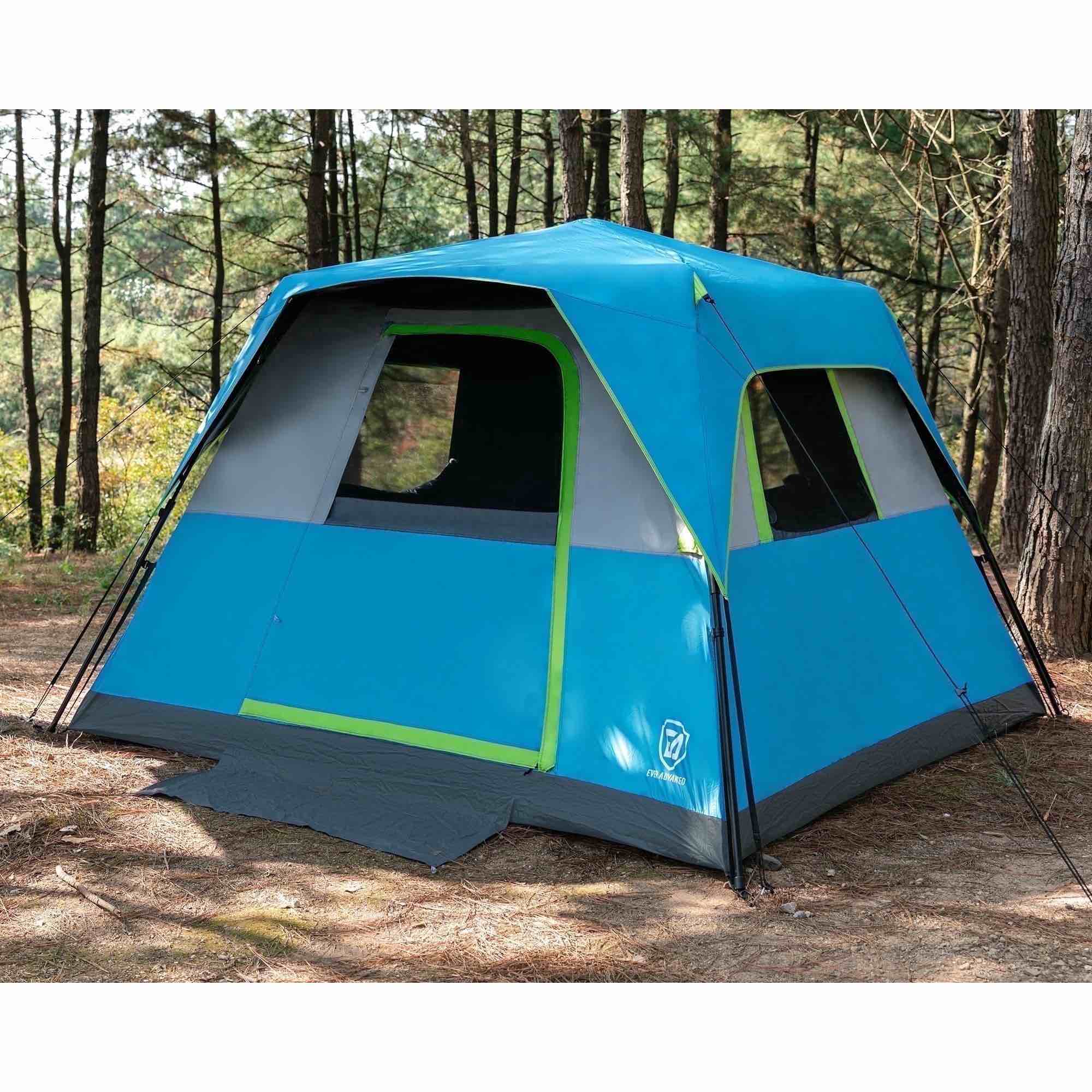 ever advanced 6 person camping tent blue