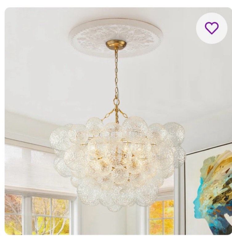 Erikson 8 Light Water Glass Bubble Chandelier 