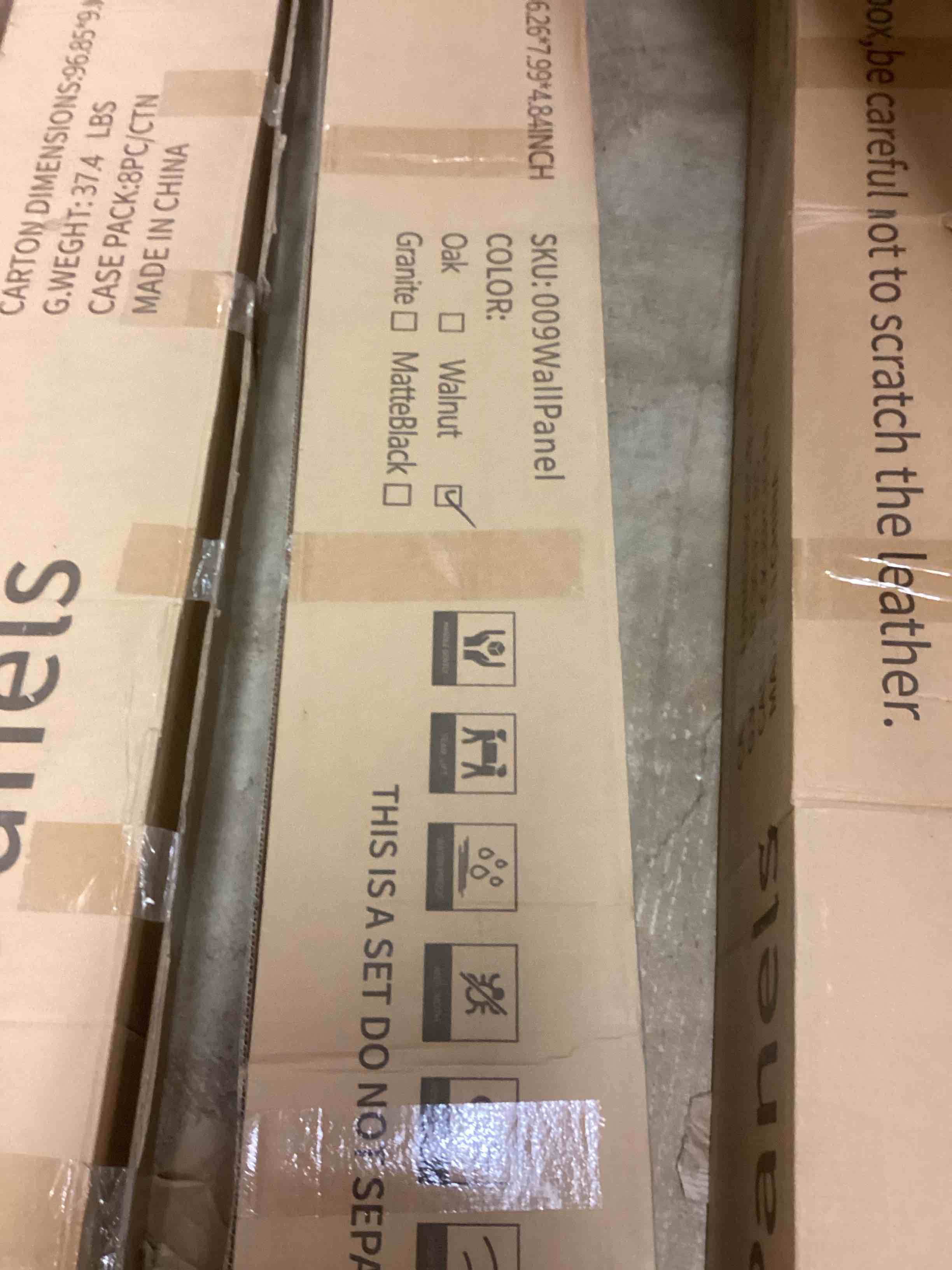 Condition photo showing New/Like New for wpc slat wall panels 8 pack 96" x 6.6", waterproof fluted wall paneling, accent 3d wall panel for wall decor, bathroom, bedroom, office - high grille elm (cover approx.35 sq.ft)