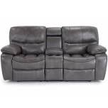 LifeStyle Furniture Luxurious Reclining Loveseat 2-Seater, Bonded Leather Manual Recliner for Living Room, Home Theater, gray, (Loveseat)( incomplete 1 box of 3 only)