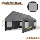 walsunny carport, 12x20 ft heavy duty carport canopy with roll-up windows-(incomplete one box only)
