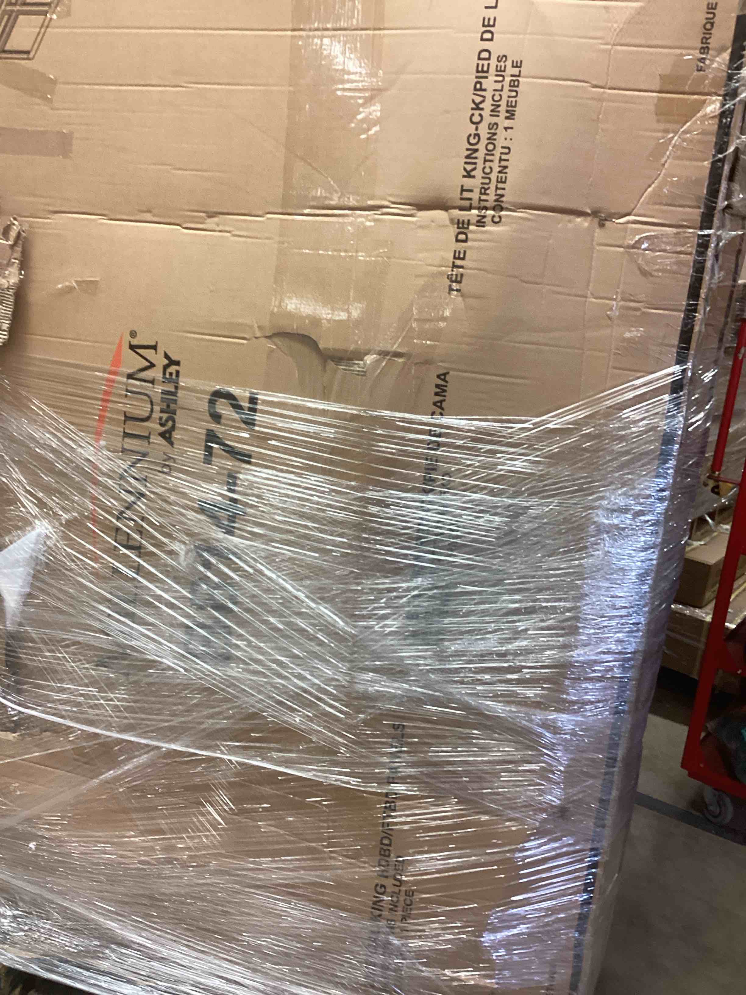 Condition photo showing As Is for pallet lot of assorted miscellaneous items (adjustable bed frames and kids bed)