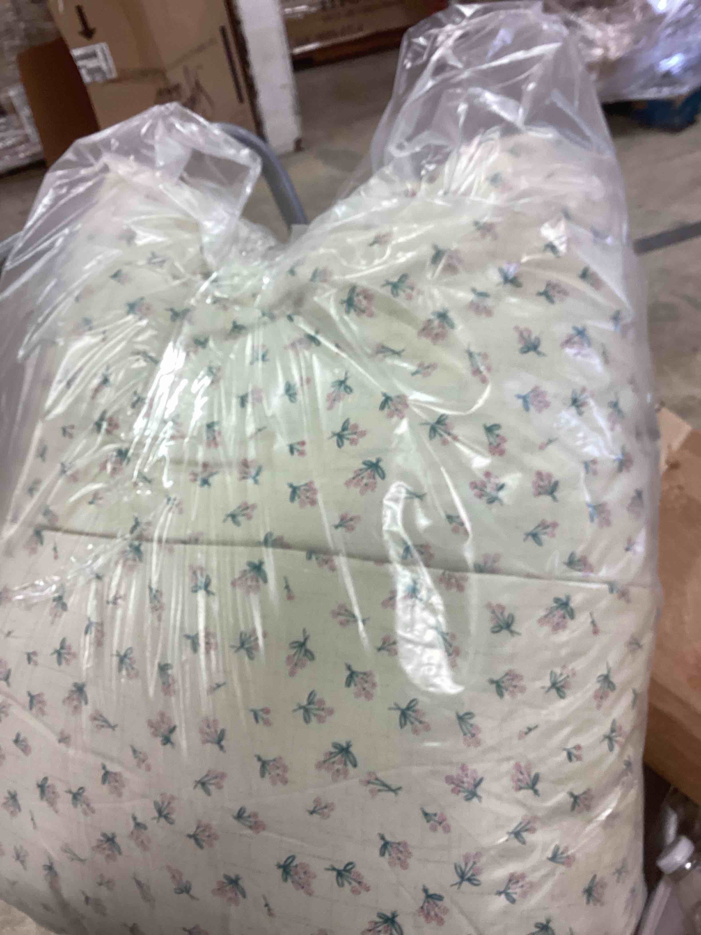 Condition photo showing As Is for full comforter set-green comforter,cute floral bedding comforter set