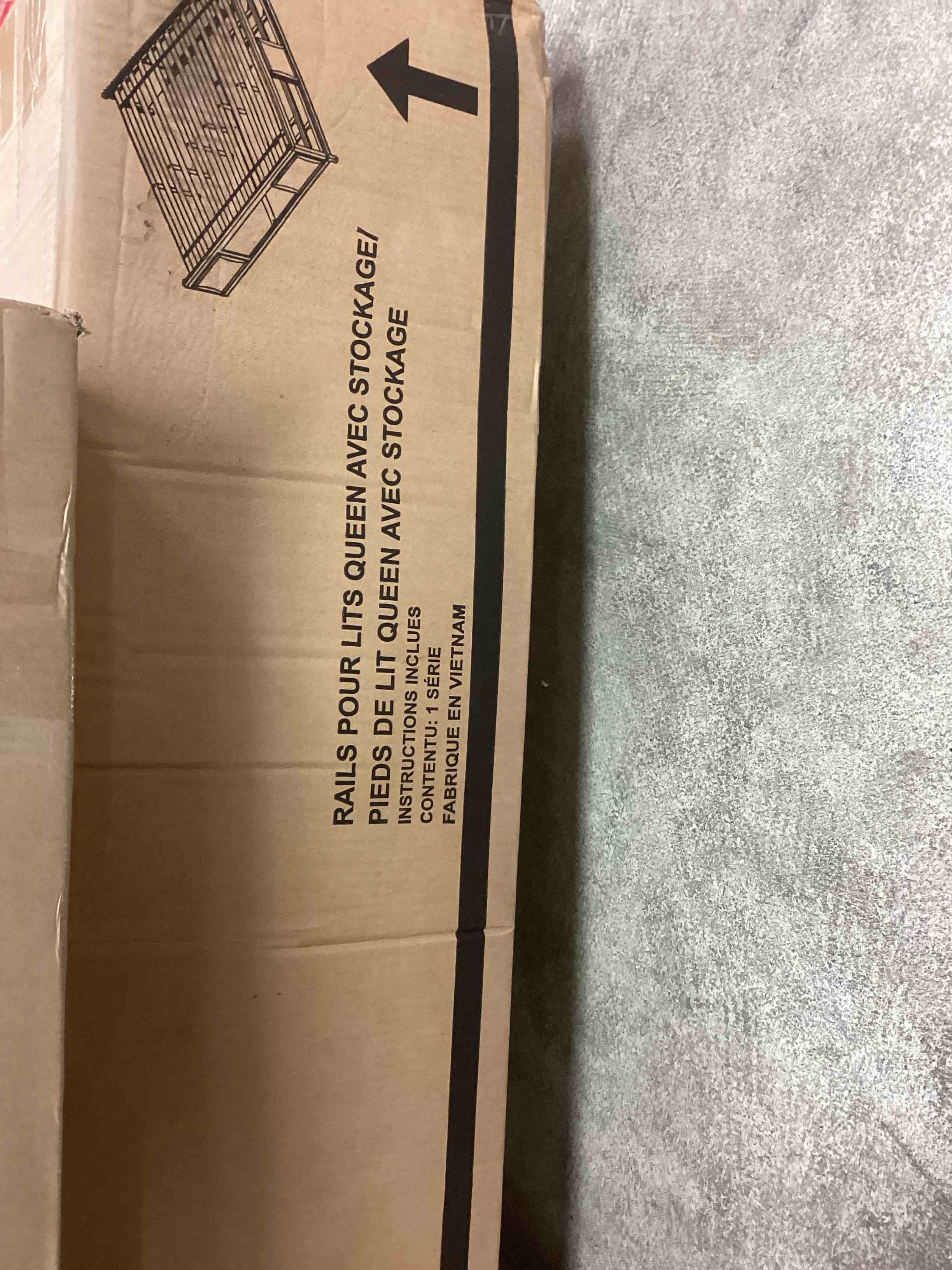 Condition photo showing Good Condition for signature design by ashley bedroom caitbrook queen storage rails and footboard b476-98 at furniture market