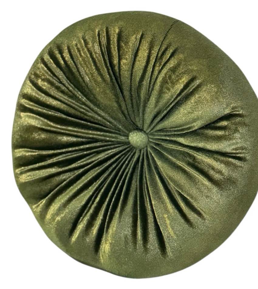 therese 16" tufted round throw pillow by kelly clarkson home size: 16'' h x 16'' w | color: gold floral olive green