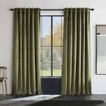 ike solid 70%-85% blackout rod pocket back curtain panels (set of 2) by mercer41 curtain color: green olive  | size per panel: 52" w x 96" l