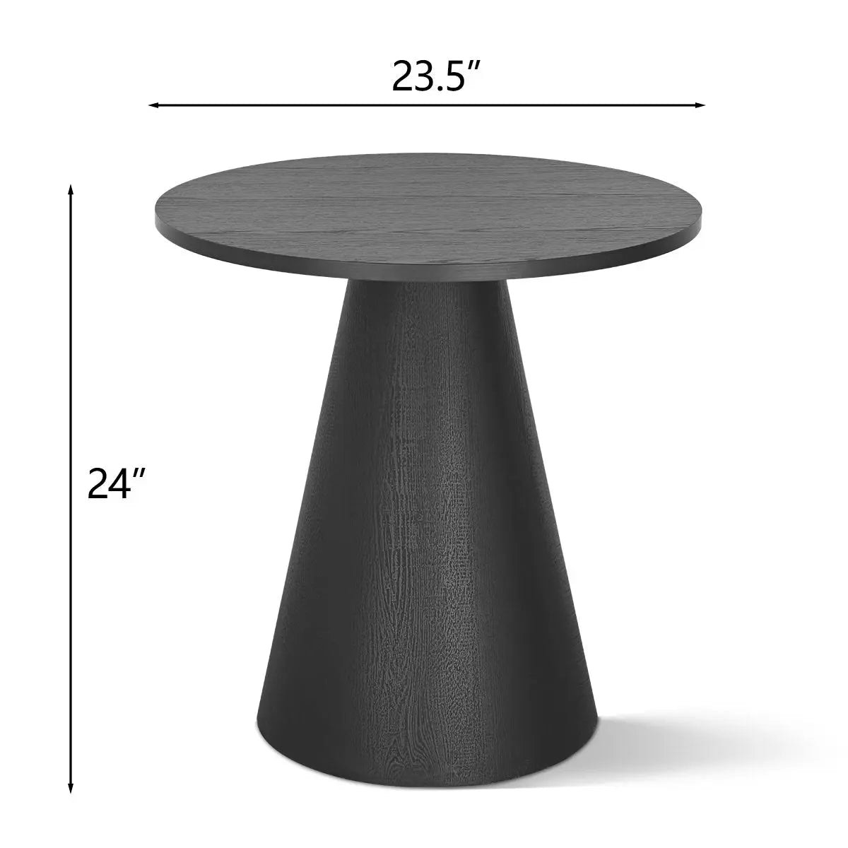 Dwen 24" Modern Black Round Side Table (pickup 2 boxes)