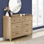 wampat dresser for bedroom with 6 drawers, oak baby dressers with wide chest of drawers, modern kids closet storage organizer, wood dressers for living room, nursery, hallway