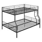 full xl over queen metal bunk bed with guardrails and ladder, 2-boxes