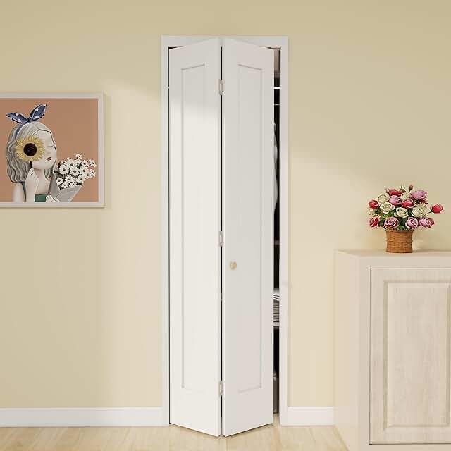 80" Paintable Bifold Door with hardware 