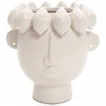 luxenhome classic white ceramic modern head 9.6-inch tall vase