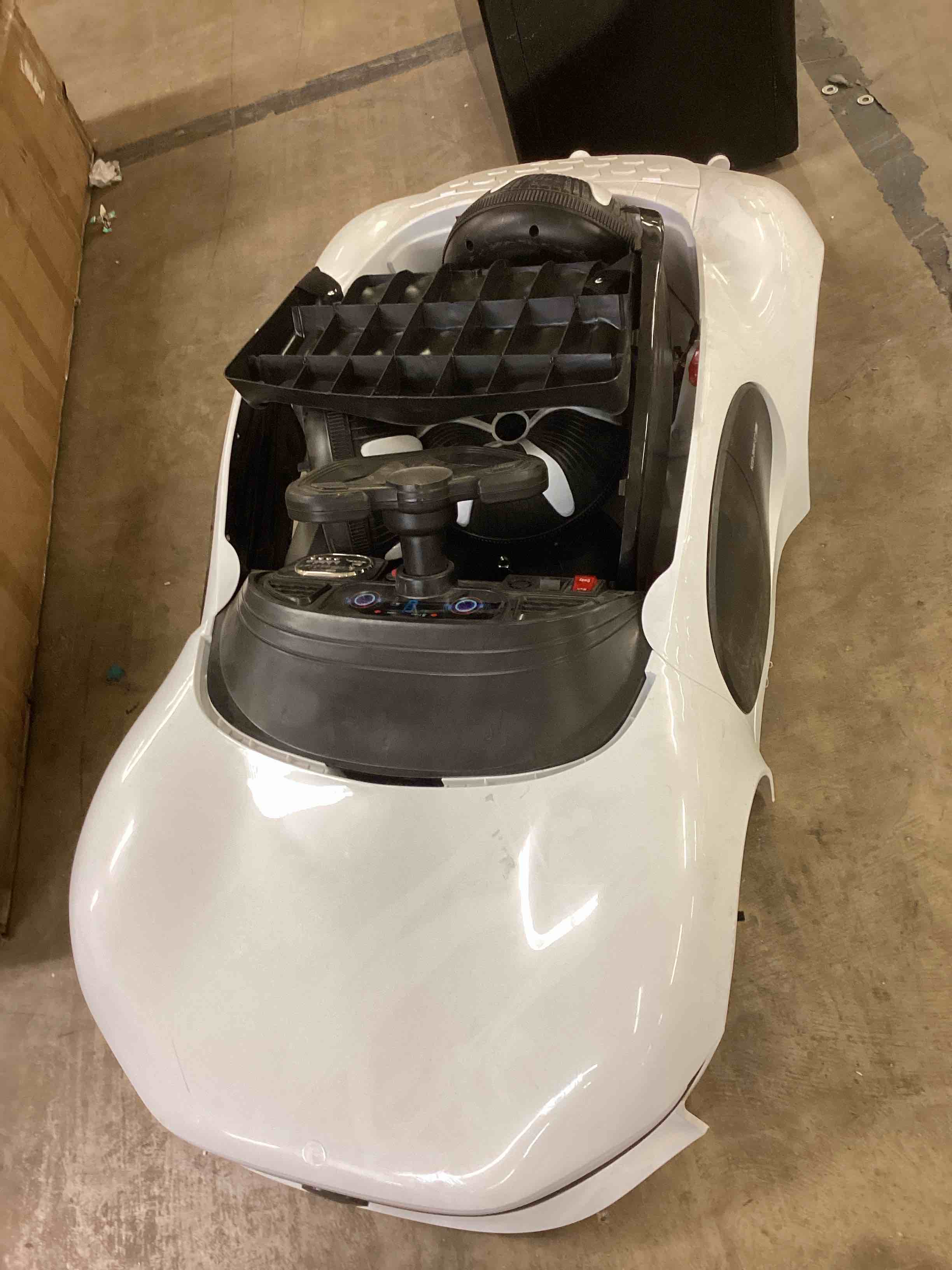 Condition photo showing As Is for 11cart mercedez concept kids electric ride-on car – 12v dual motor, remote control, led lights, safety belt
