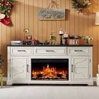 70" farmhouse fireplace tv stand for tvs up to 80", entertainment (incomplete one box of two only)