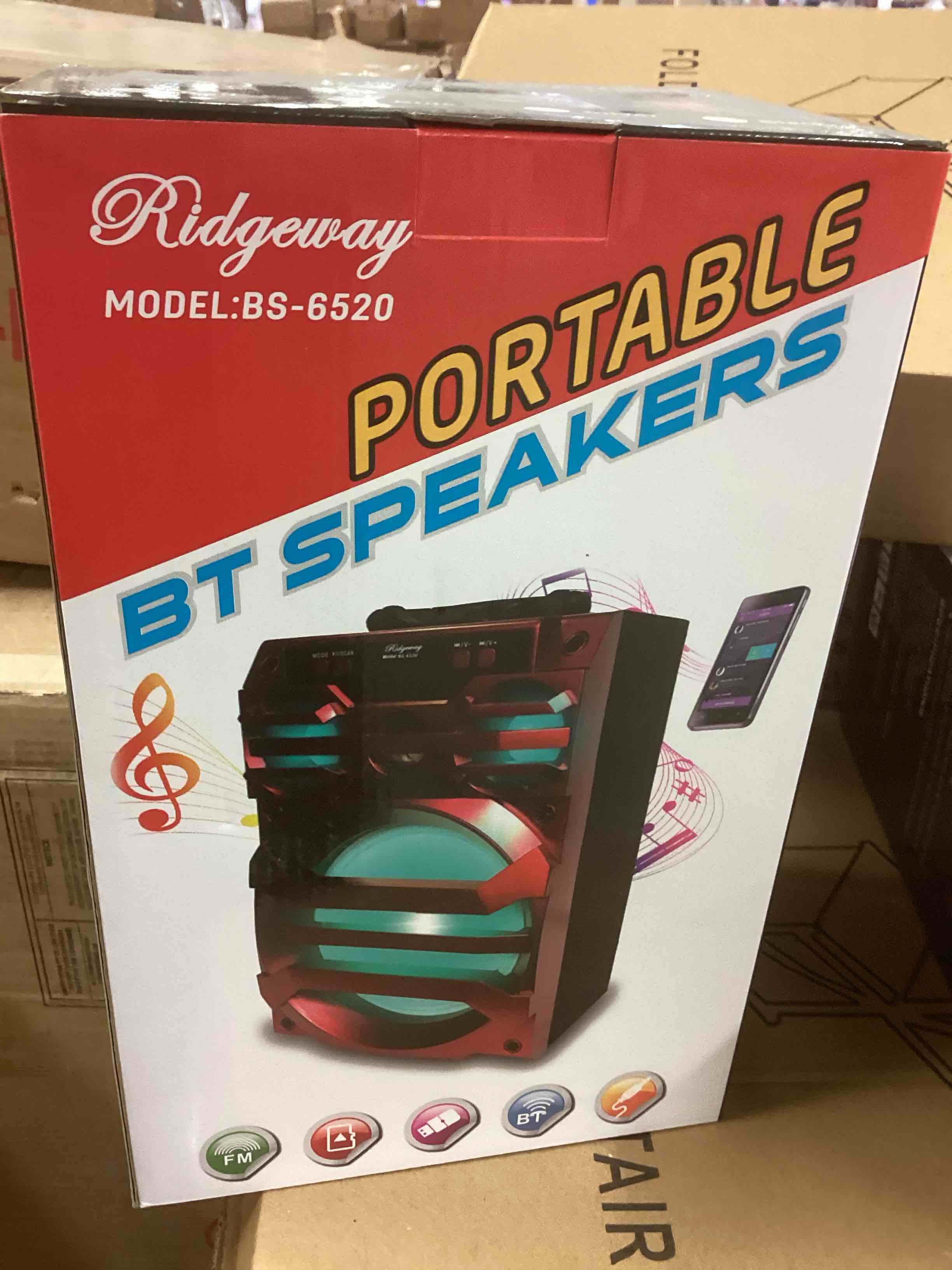 Condition photo showing As Is for ridgeway bs-6520 6.5 inch portable wireless bluetooth speaker