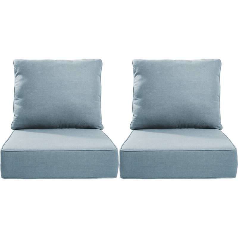 deb outdoor 6" thick cushion set - back cushions and seat cushions baby blue.