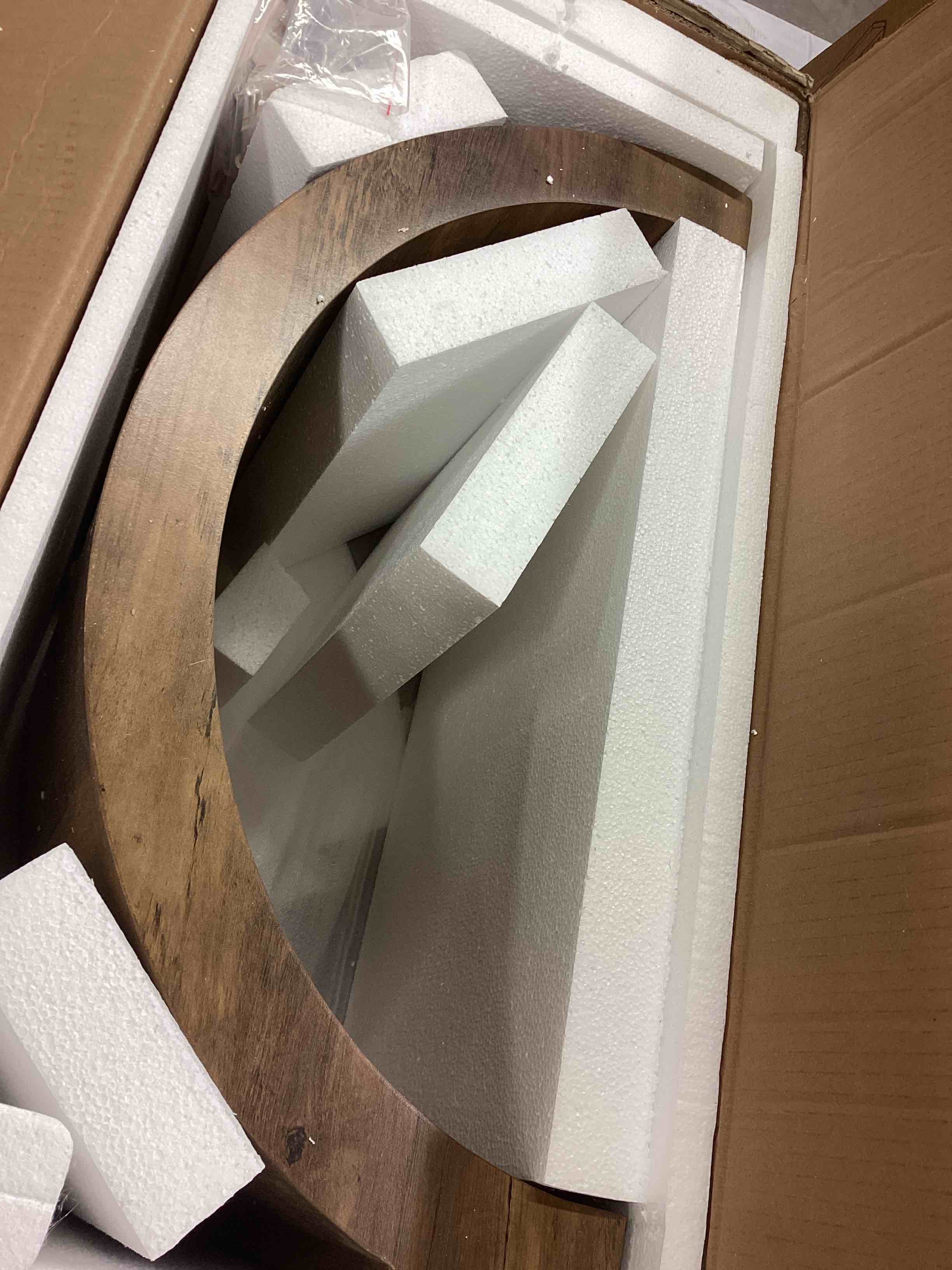 Condition photo showing Good Condition for c-shaped end table, wood side table for couch sofa