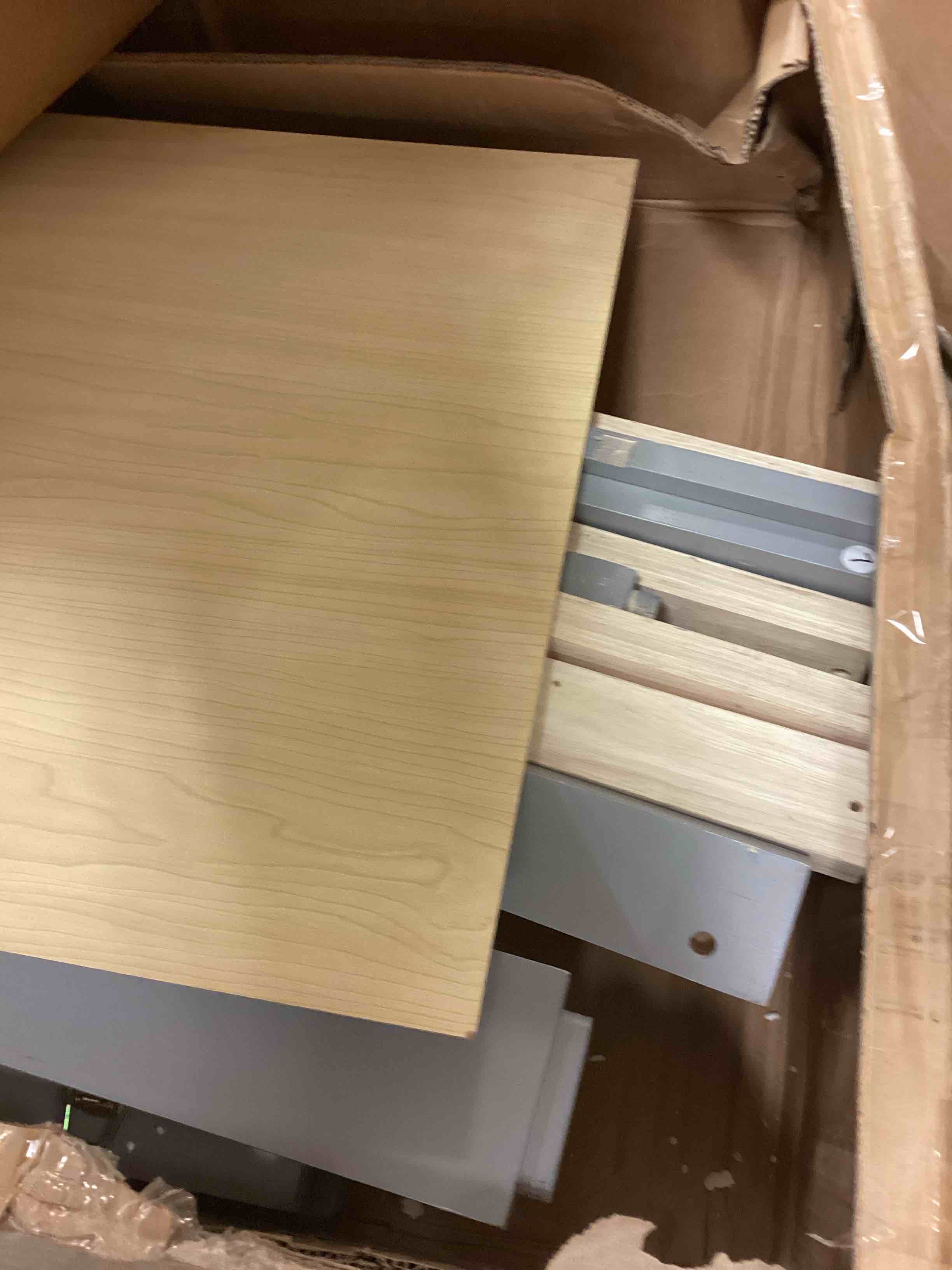 Condition photo showing Good Condition for lumisol full cabinet murphy bed with large drawers and usb ports, full size cabinet bed with rattan door, folding murphy bed for small room guestroom bedroom apartment home office, gray