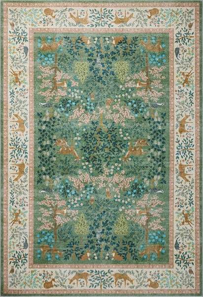 loloi rifle paper co. canopy collection cnp-02 sage/blush 8’-6”x11’-6”accent rug