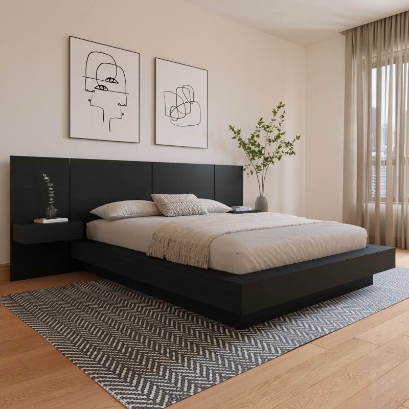 kaenen 3 piece bedroom set with bed & 2 floating nightstands by wrought studio™ (incomplete box #1 only )  