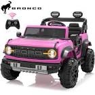 iyofe 24v 2 seater ford bronco raptor powered ride on car with remote control, bluetooth, ages 3-8, pink
