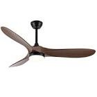 ceiling fan with light, 52 inch modern ceiling fan with light and remote control, reversible dc motor, stepless dimmable, noiseless modern ceiling fan for indoor use woodgrain finish 