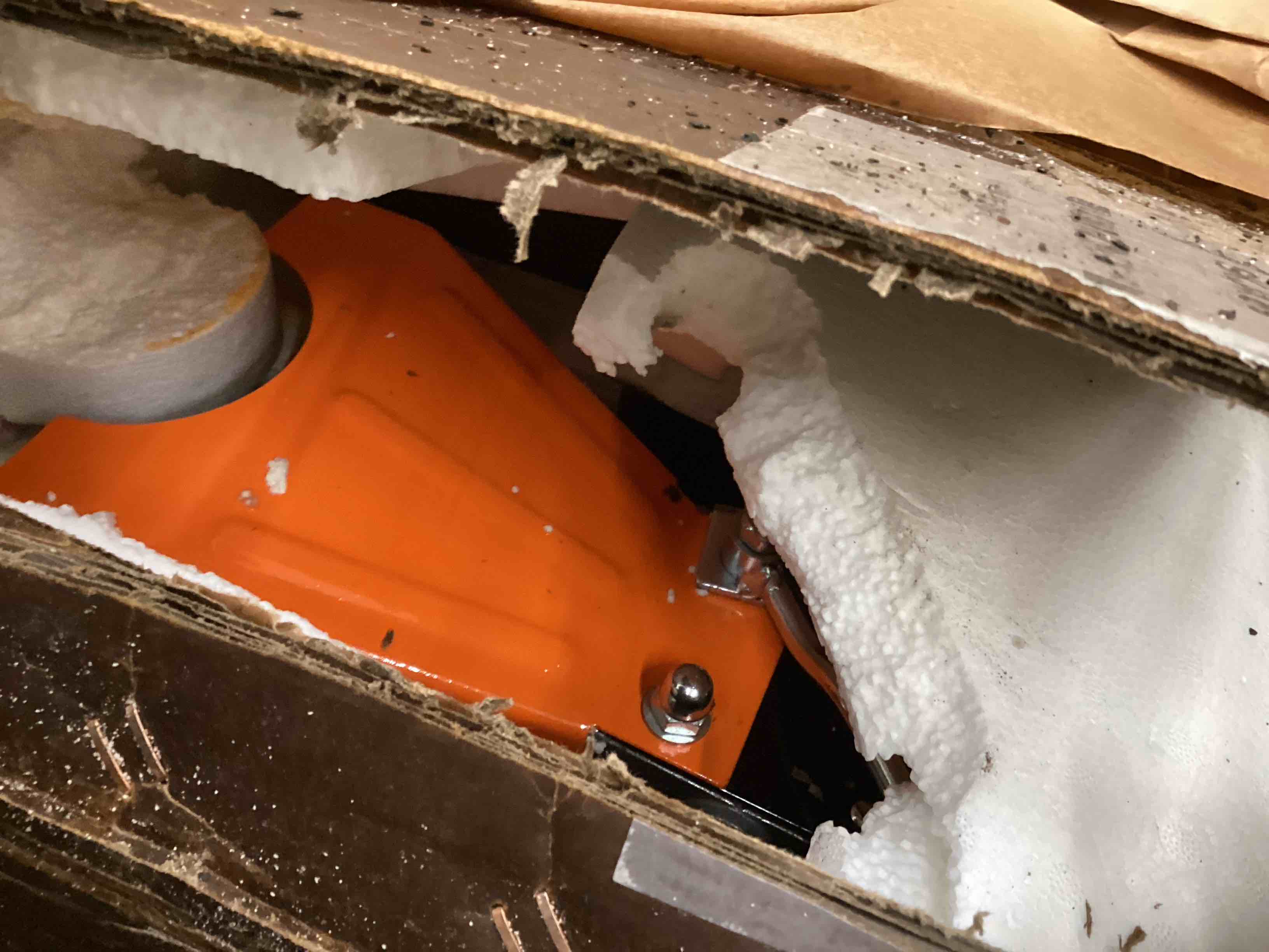 Condition photo showing As Is for proyama log splitter 6.5 ton, wood splitter electric powered 15amp, with hydraulic ram, electric firewood splitting machine, horizontal
