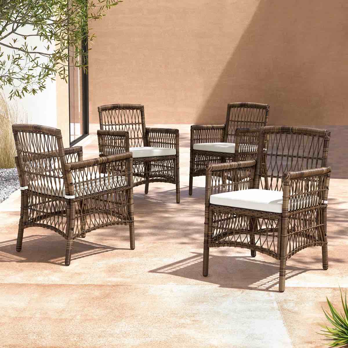outdoor dining armchair with cushion (set of 4) by lark manor™