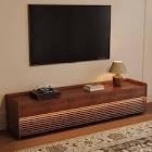68” Mid-Century Modern TV Stand with Adjustable Light walnut 