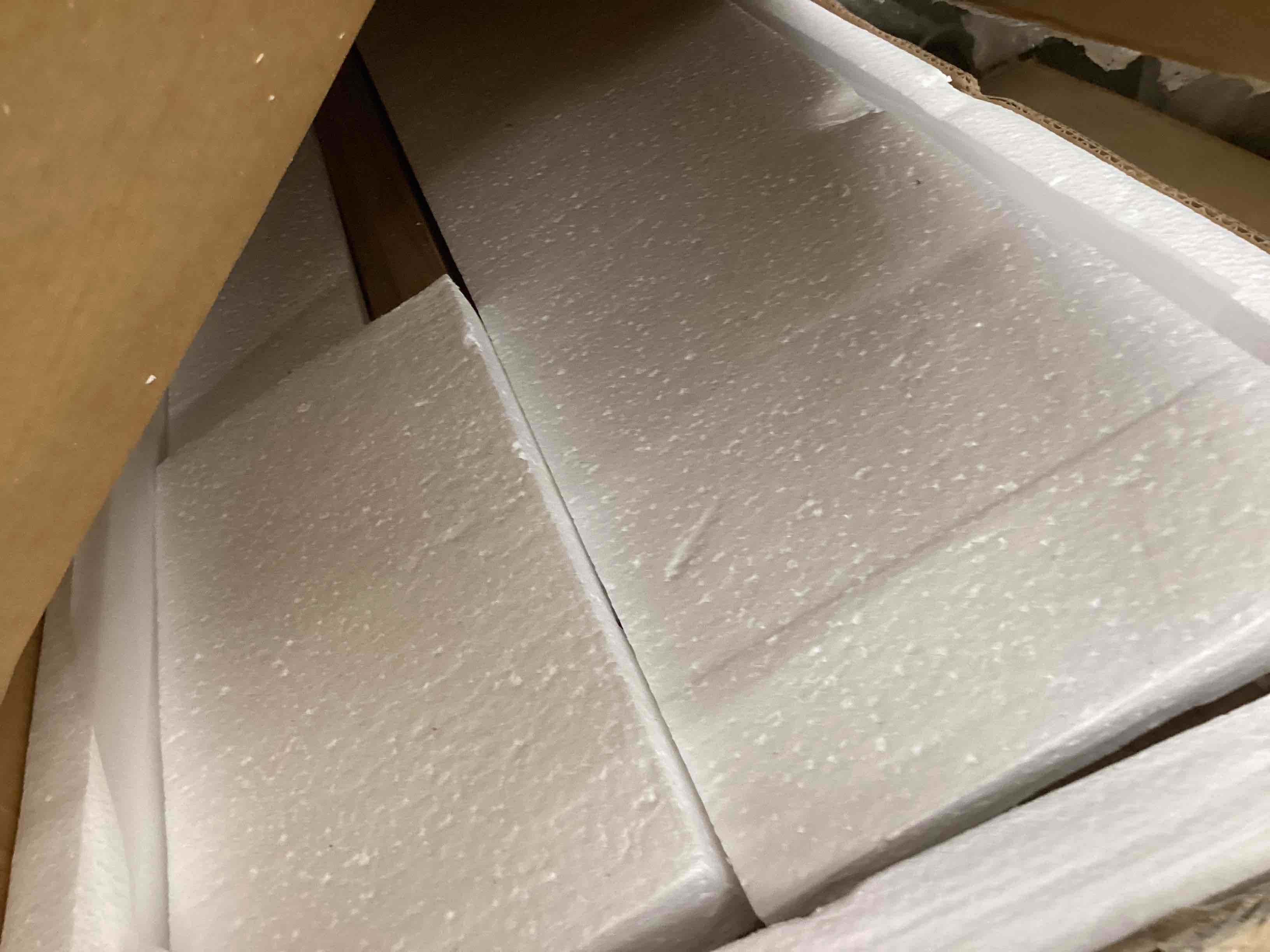 Condition photo showing As Is for wooden bookcase w/ three shelves (30" w x 12" d x 34" h)