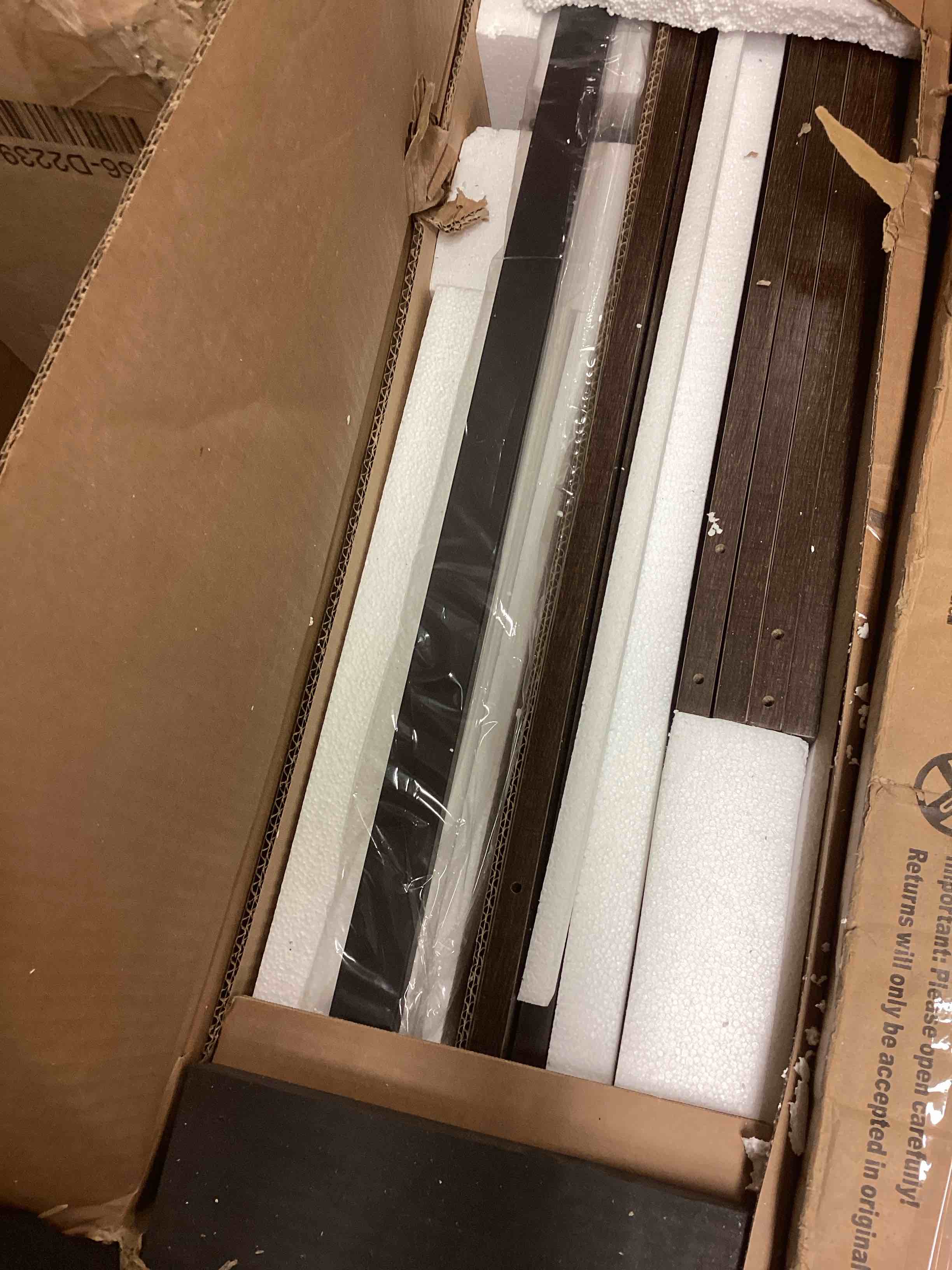 Condition photo showing New/Like New for queen size murphy wall bed with led lights, no box spring needed, for home office (incomplete, box 2 only)