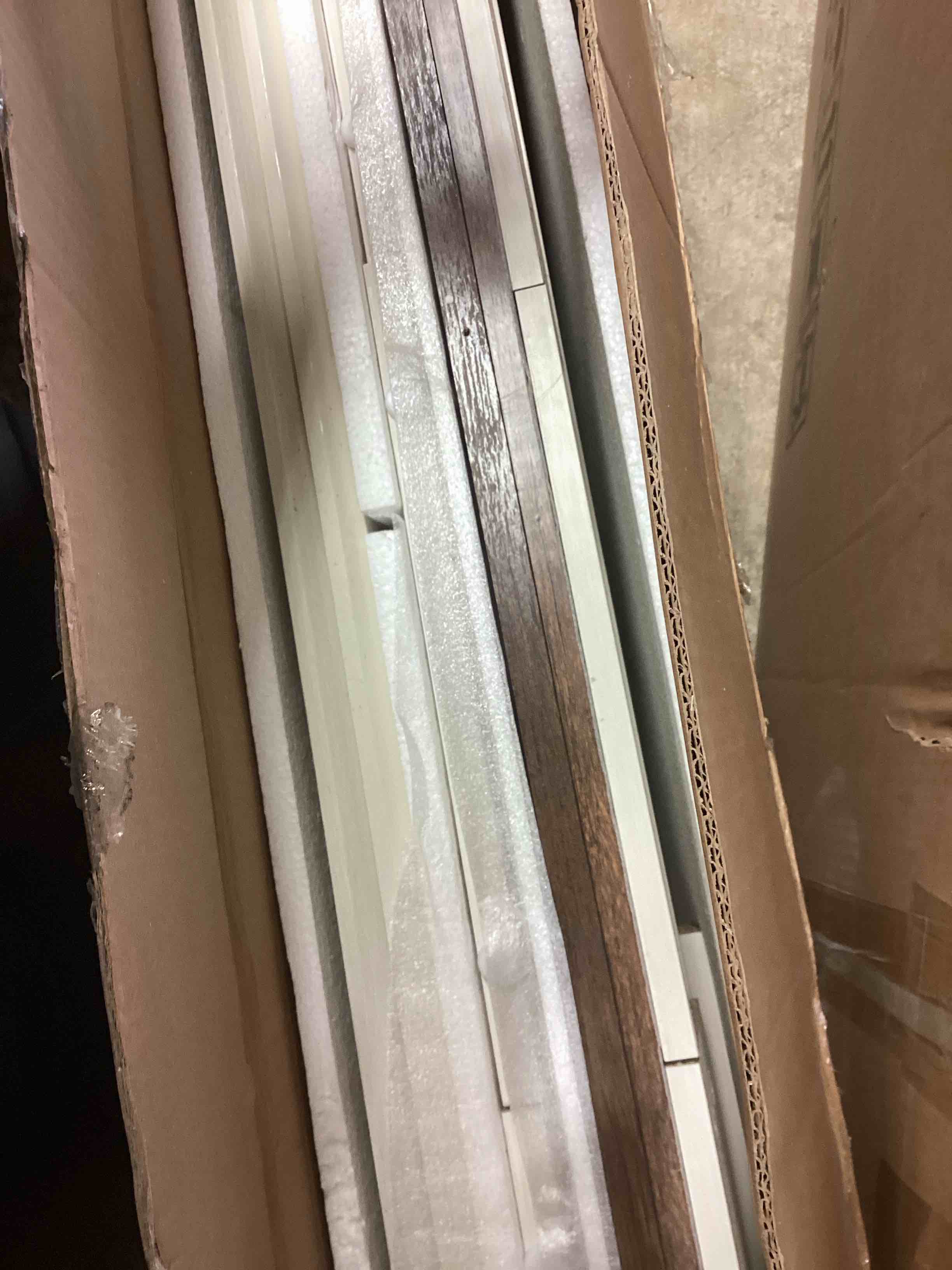 Condition photo showing Good Condition for vevor 3-sided glass fireplace tv stand, for tvs up to 80", with 20 led lights, remote control, and timer, 70" large entertainment center with 36" electric fireplace, glass door storage cabinet, white (do not included fireplace ) 