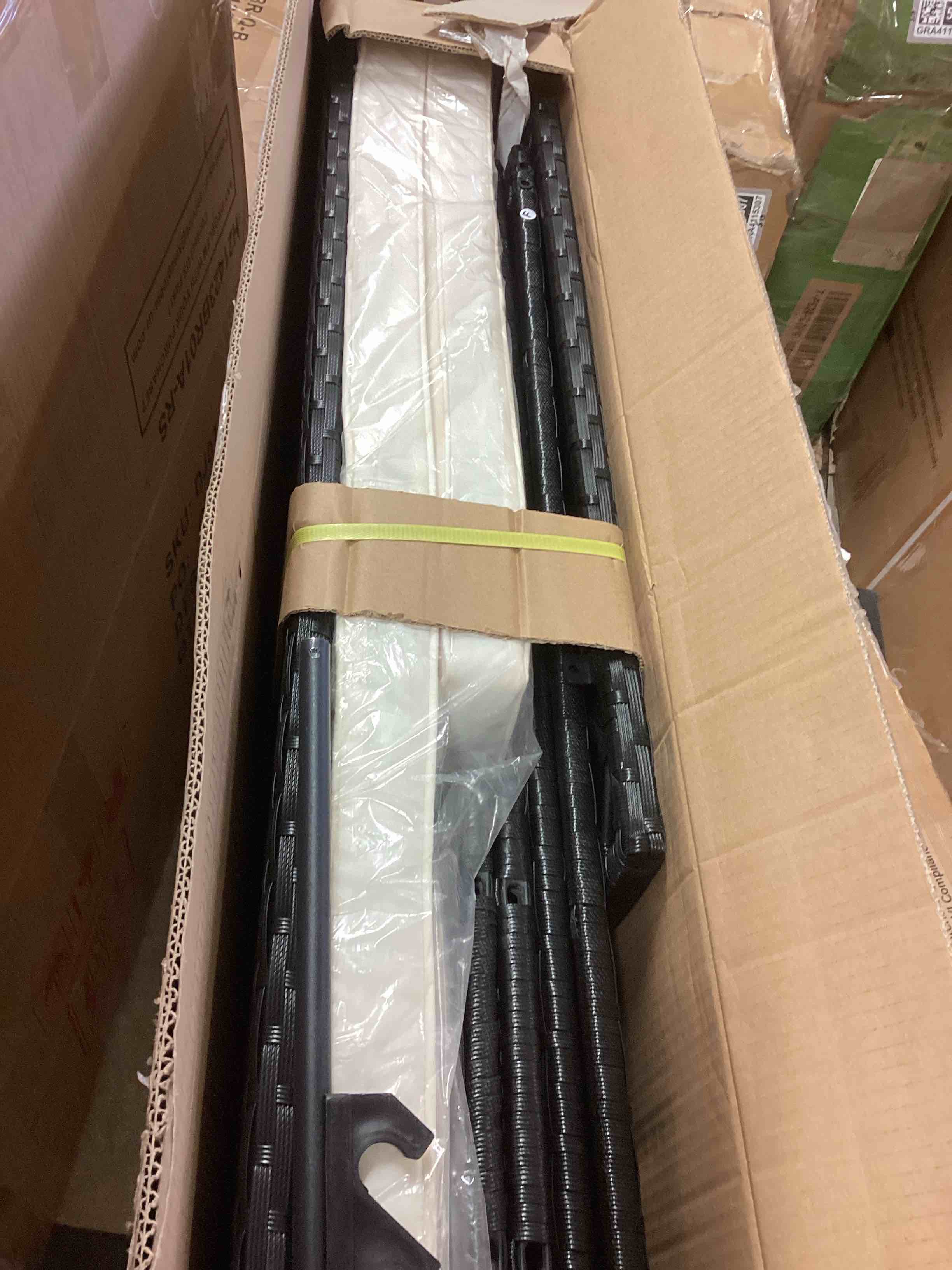 Condition photo showing As Is for palermo 3-pc. sofa set with two lounge chairs in bronze wicker (only 1pc) 