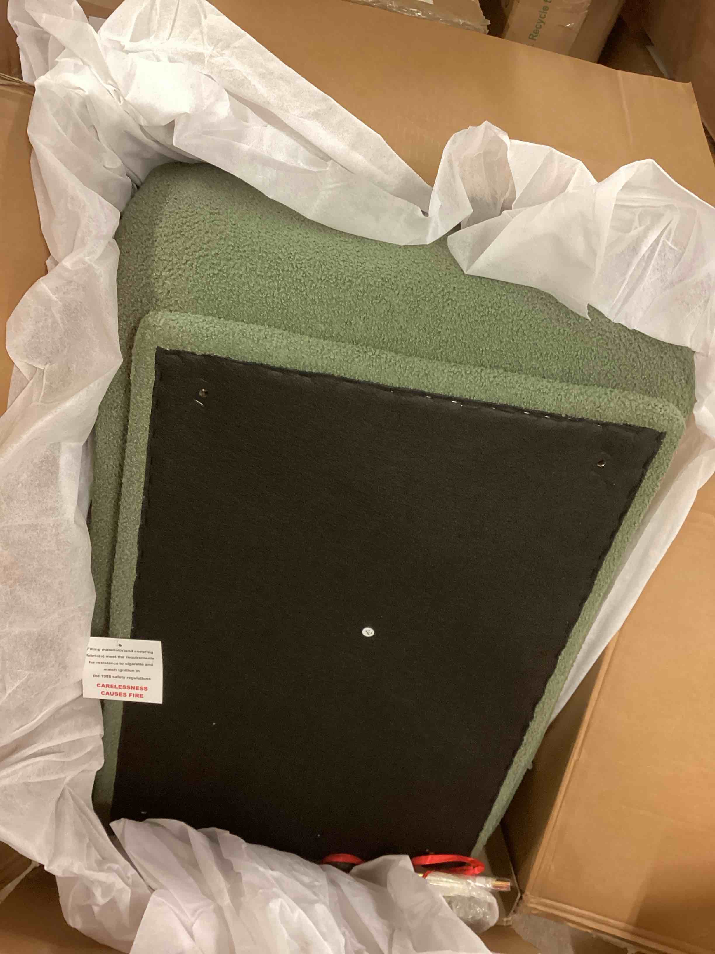 Condition photo showing Good Condition for ouyessir u-shaped sectional sofa couch, 4 seater sofa set for living room, 110" convertible l-shaped chenille couch set with chaise lounge, ottoman and pillows (dark green) (only the ottoman)