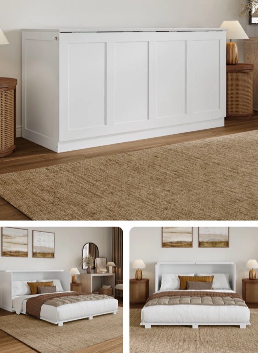 westfield low profile wood murphy bed chest with 6" mattress (box b only) 