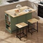 kitchen island with storage cabinet and trash cabinet, 3 pieces (incomplete 1 box of two only)