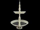crystal beaded metal two tier high tea cupcake stand ,silver